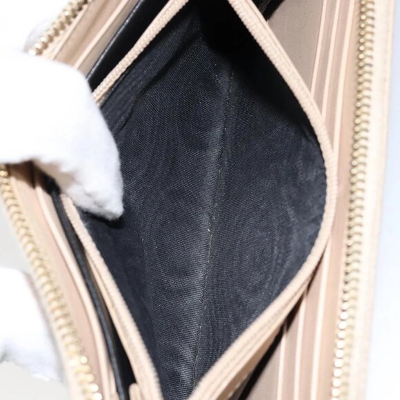 SAINT LAURENT Long Wallet Leather Beige Gold Auth a - Picture 11 of 16